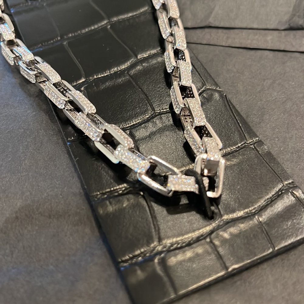 Boxy Pave Necklace Luv AJ Silver - Picture 2 of 2